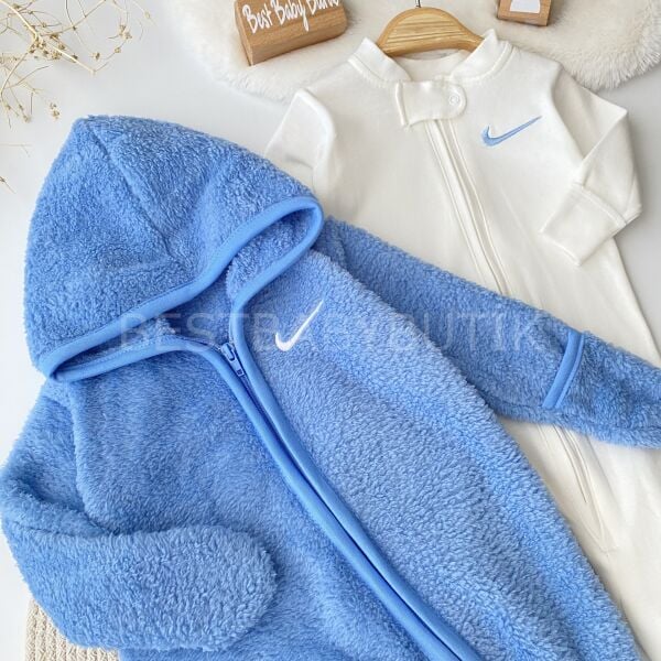 Nıke Nakışlı Peluş Kapşonlu 2’Li Tulum Seti