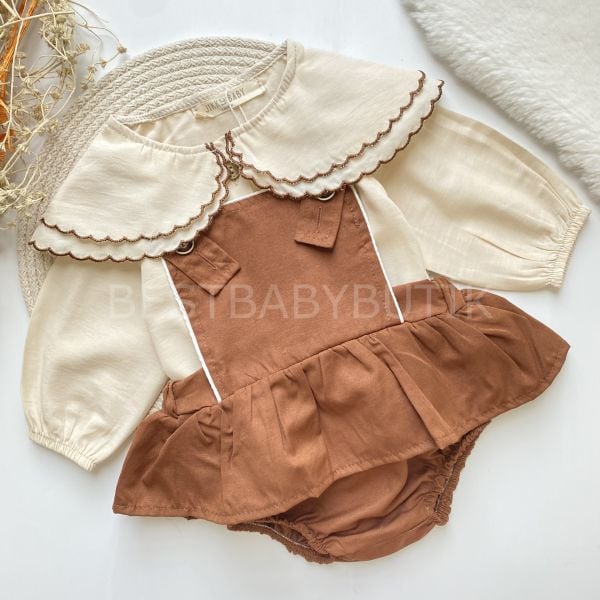 BETTY BÜYÜK YAKA DETAYLI 2’Lİ ROMPER ELBİSE