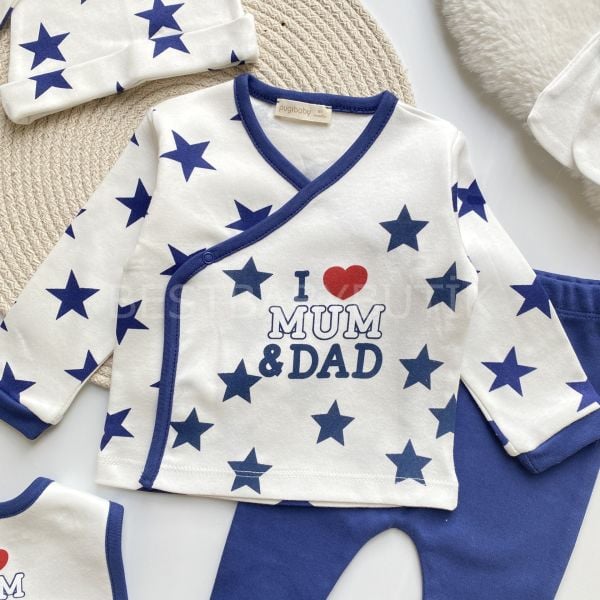 YENİ SEZON MUM&DAD YILDIZLI 5 PARÇA HASTANE ÇIKIŞI SETİ