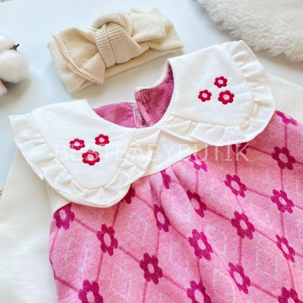 LİNDA BEBEK YAKA DETAYLI ÇİÇEKLİ TULUM