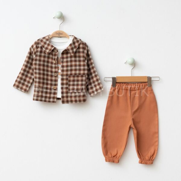 SAFA EKOSE GÖMLEKLİ PANTOLONLU 3’LÜ TAKIM