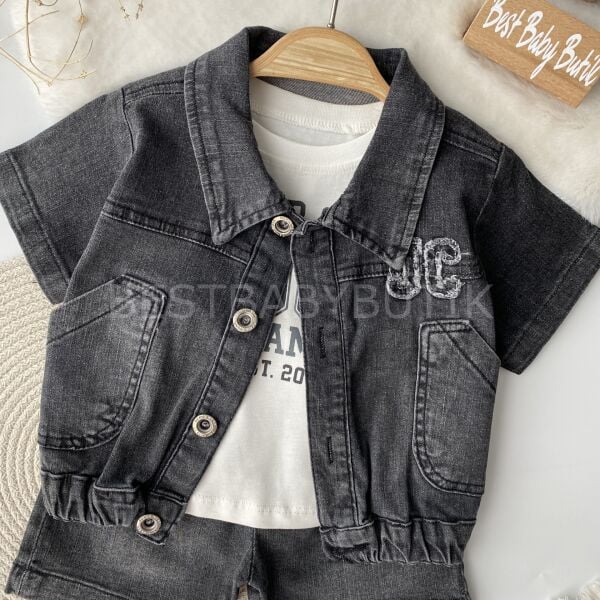 Oversize Kot Ceketli Şortlu 3’Lü Takım 18-24 AY