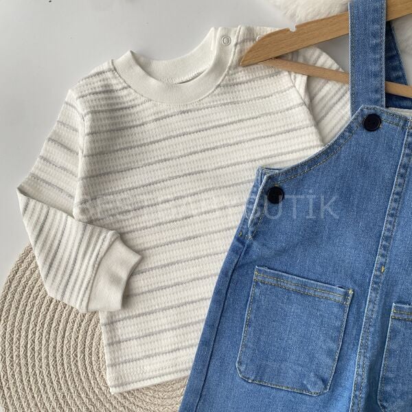 Cep Detaylı Badili Kot Salopet Takımı