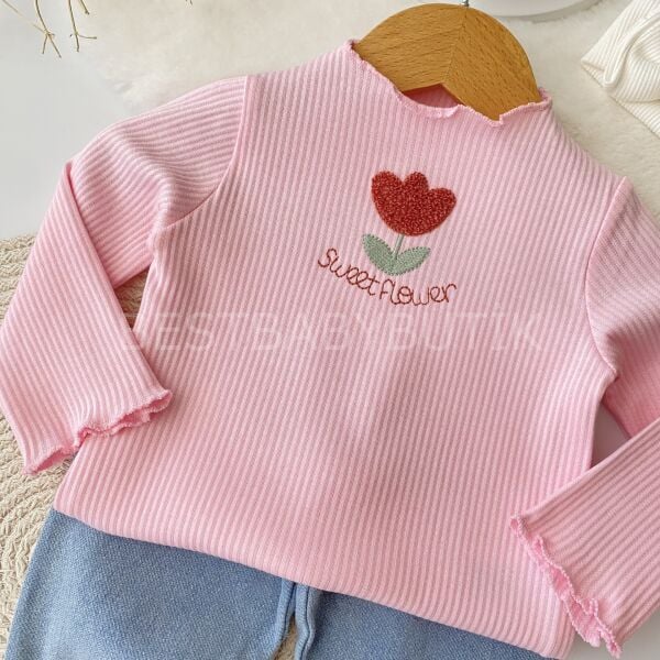 Lale Nakışlı Bluzlu Kot Pantolonlu 2’Li Takım