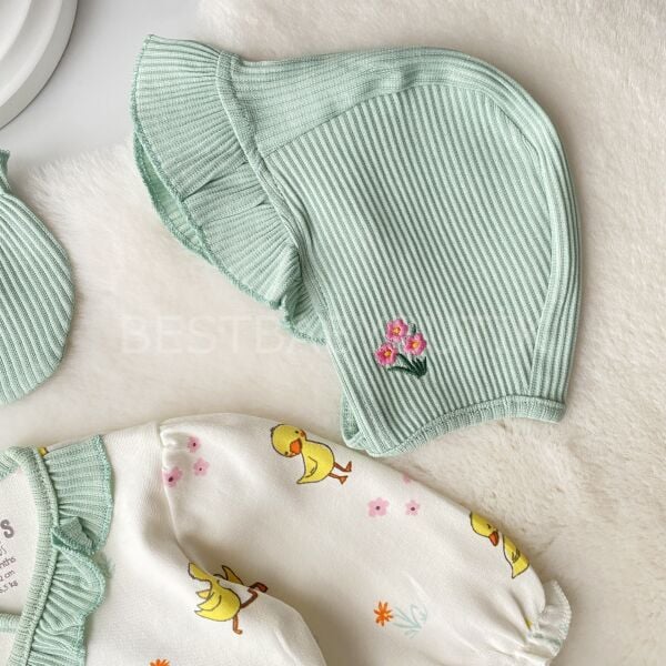 Civcivli Fırfırlı 5 Parça Hastane Çıkışı Takımı