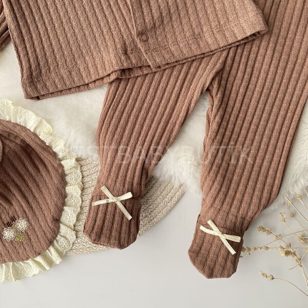 Çiçek Buketi Nakışlı 5 Parça Hastane Çıkışı Takımı