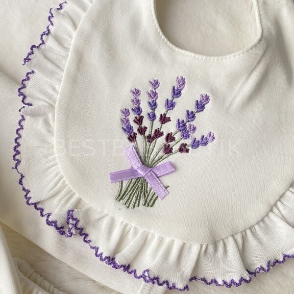 Lavanta Buketi Oyalı 5 Parça Hastane Çıkışı Takımı