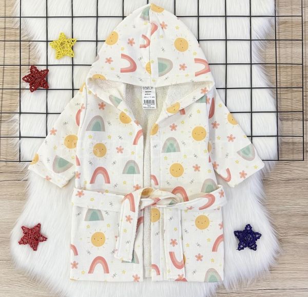 GÜNEŞ DESENLİ BEBEK BORNOZ