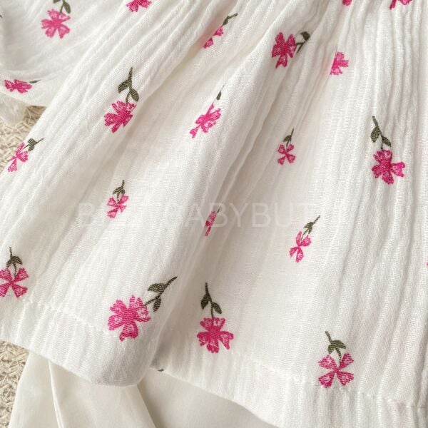 Eftelya Çıtır Çiçekli Müslin Gömlek ve Yandan Fırfırlı Bol Paça Takım