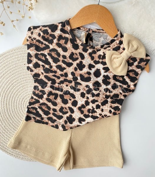 Leopar Desenli Kurdaleli 2’li Takım