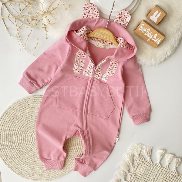 GAP Nakışlı Kapşonlu Çiçekli Tulum