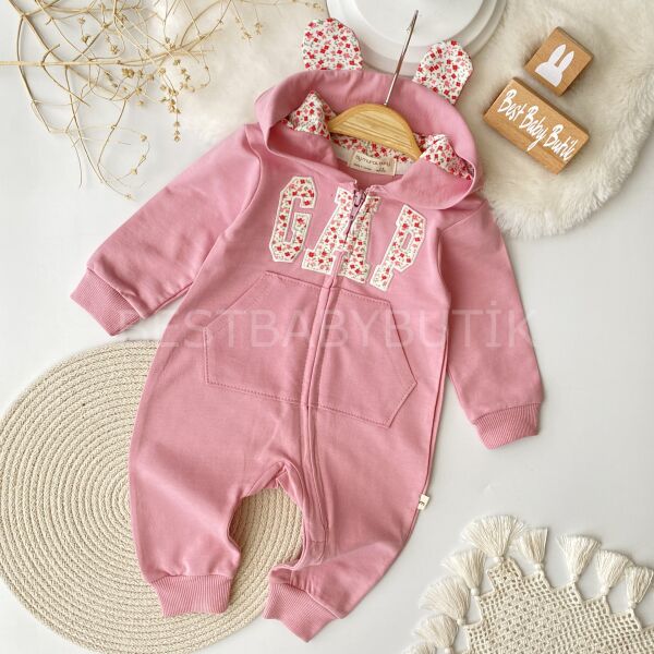 GAP Nakışlı Kapşonlu Çiçekli Tulum