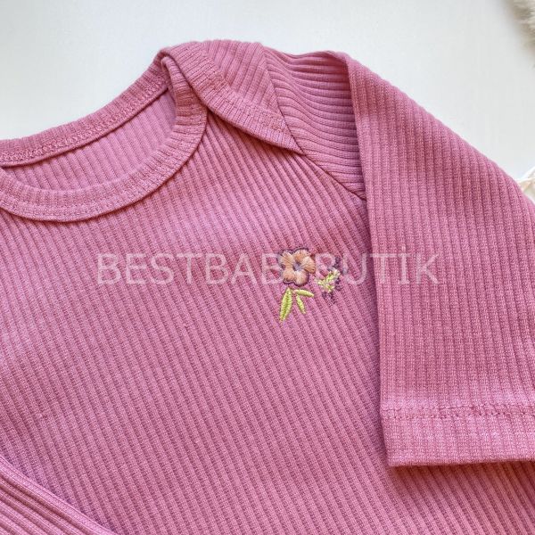 ELSA ÇİÇEK İŞLEMELİ FİTİLLİ ALT ÜST TAKIM