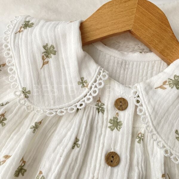 Eftelya Çıtır Çiçekli Müslin Gömlek ve Yandan Fırfırlı Bol Paça Takım 12-18 AY