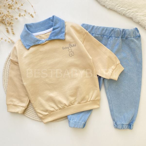 BABYBUU GÖMLEK YAKA KOT PANTOLONLU 2’Lİ TAKIM