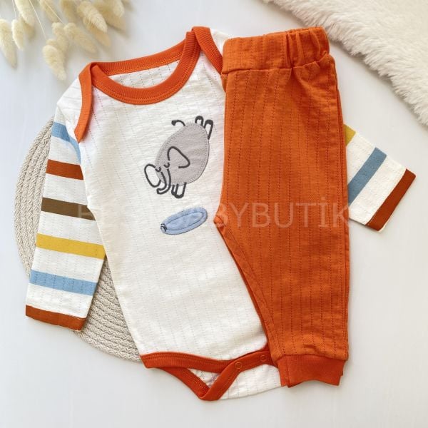 RENKLİ ÇİZGİLİ FİL DETAYLI NEFES ALABİLEN MEVSİMLİK 2’Lİ TAKIM