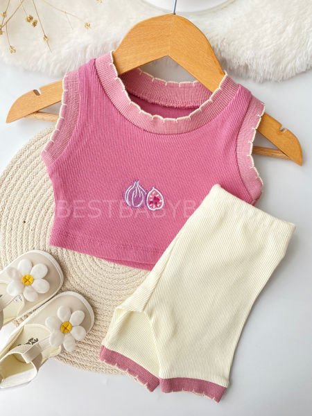İncir Nakışlı Fitilli Crop 2’Li Takım