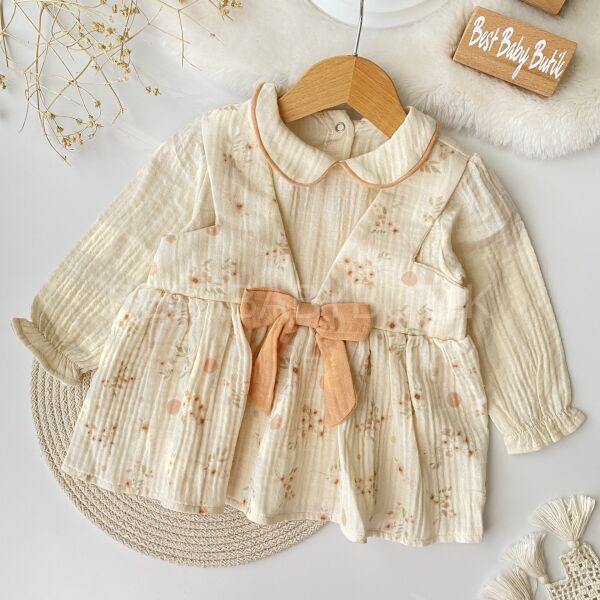 Nostalji Çiçekli Müslin Elbise