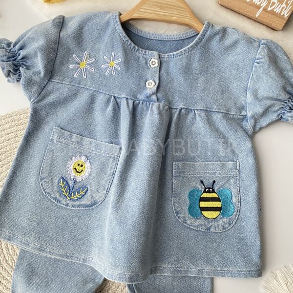 İlkbahar Konseptli Pamuklu Kot Takım