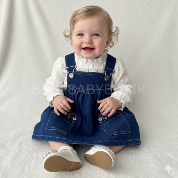 Premium Bahar Çiçekleri Robalı Kot Jile Ve Buklet Gömlek