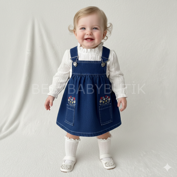 Premium Bahar Çiçekleri Robalı Kot Jile Ve Buklet Gömlek