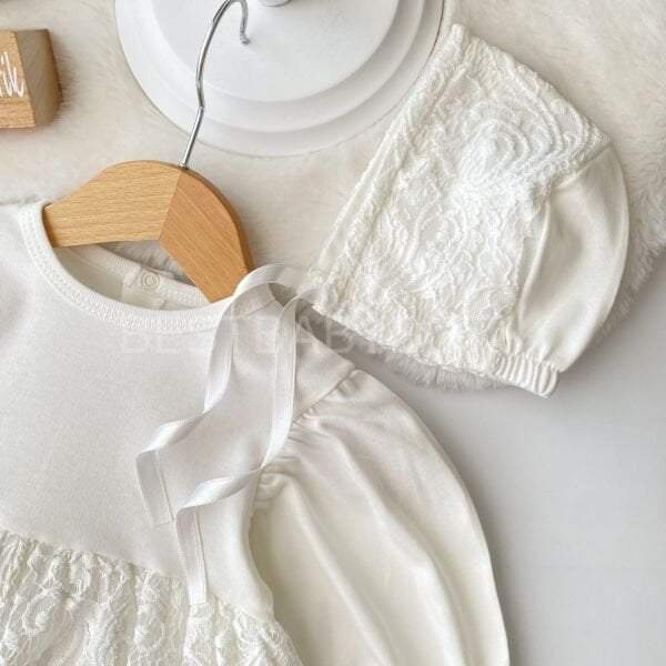 Premium İnci Fransız Dantel Detaylı Tulumlu Mevlüt Seti