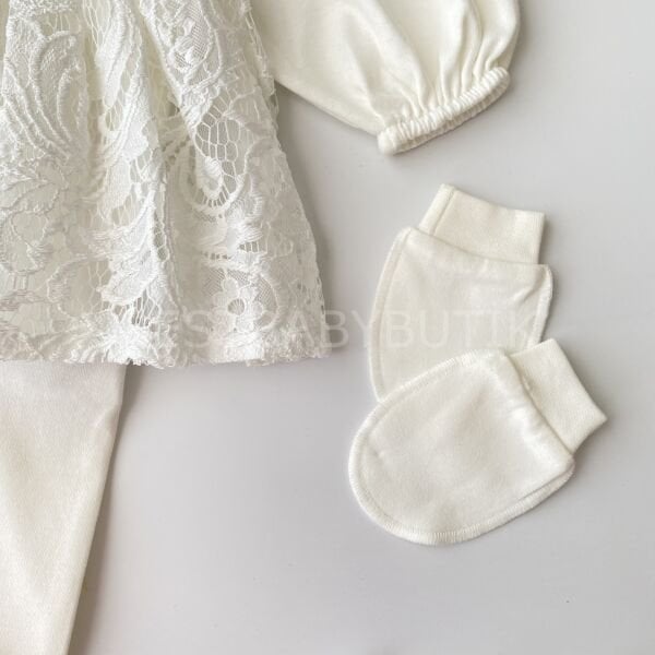 Premium İnci Fransız Dantel Detaylı Tulumlu Mevlüt Seti