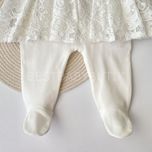 Premium İnci Fransız Dantel Detaylı Tulumlu Mevlüt Seti