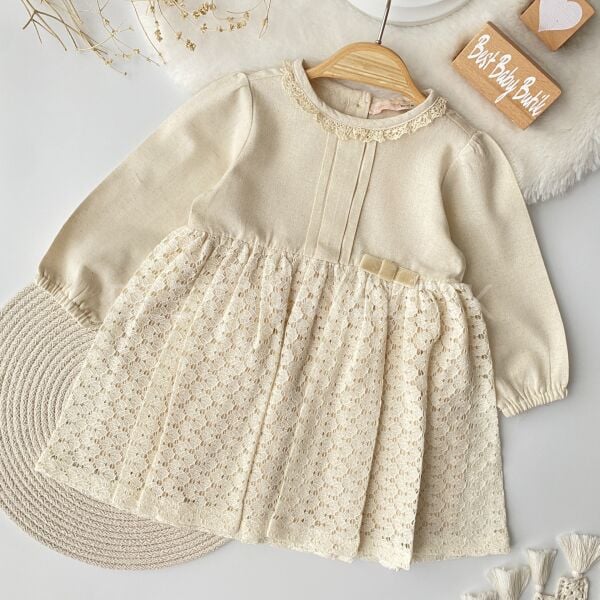 Miya Dantel Etekli Mini Kurdaleli Elbise