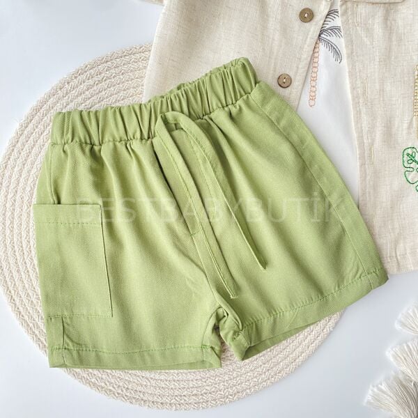 Safari Nakışlı Keten Gömlekli 3’Lü Takım 18-24 AY