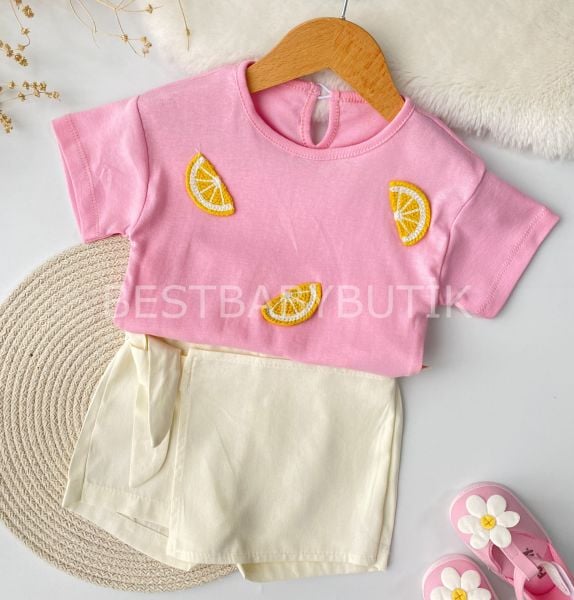 Limonlu Şort Etekli 2’Li Takım