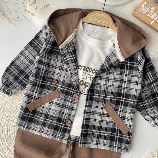 Voya Pötikareli Kapşonlu 3’Lü Takım