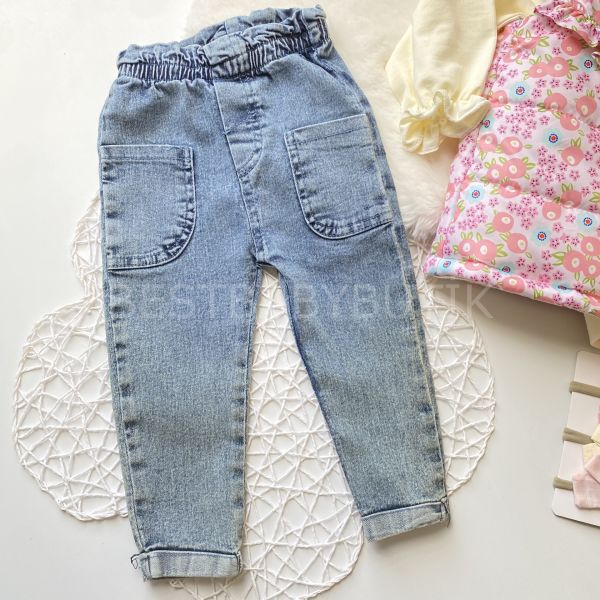 CLARA ÇİÇEKLİ ŞİŞME YELEKLİ KOT PANTOLONLU 3’LÜ TAKIM
