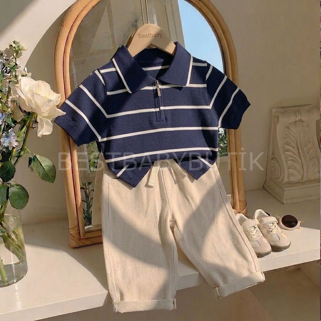 Çizgili Triko Ve Yumuşak Dokulu Pantolon 4 YAŞ