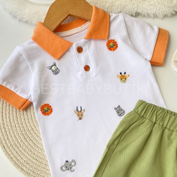 Animals Nakışlı Polo Yaka 2’Li Takım