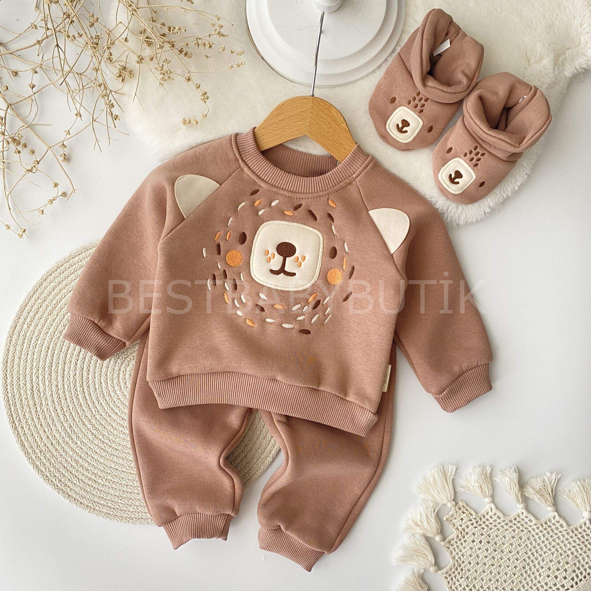 Ayıcık Panduflu Kışlık 3’Lü Takım