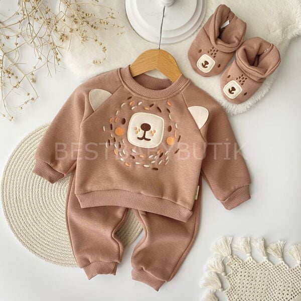 Ayıcık Panduflu Kışlık 3’Lü Takım