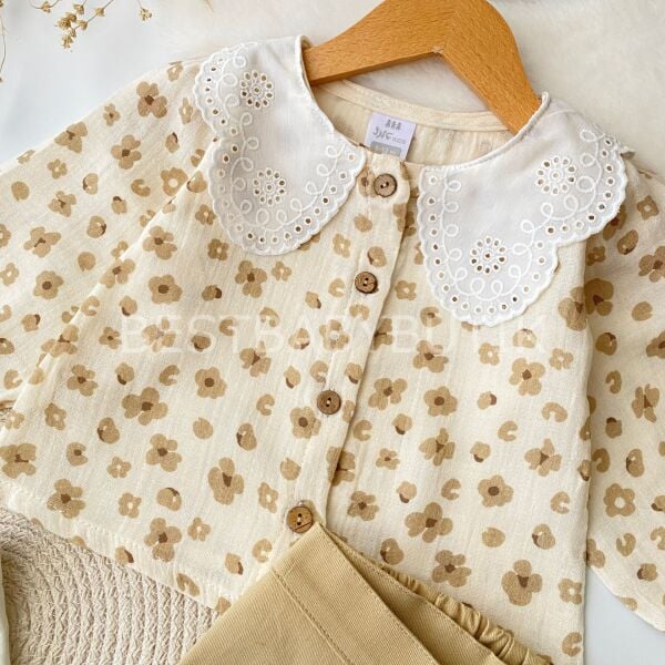 Milla Leopar Desenli Müslin Gömlekli Şort Etekli Takım (Külotlu Çorap Hediye)