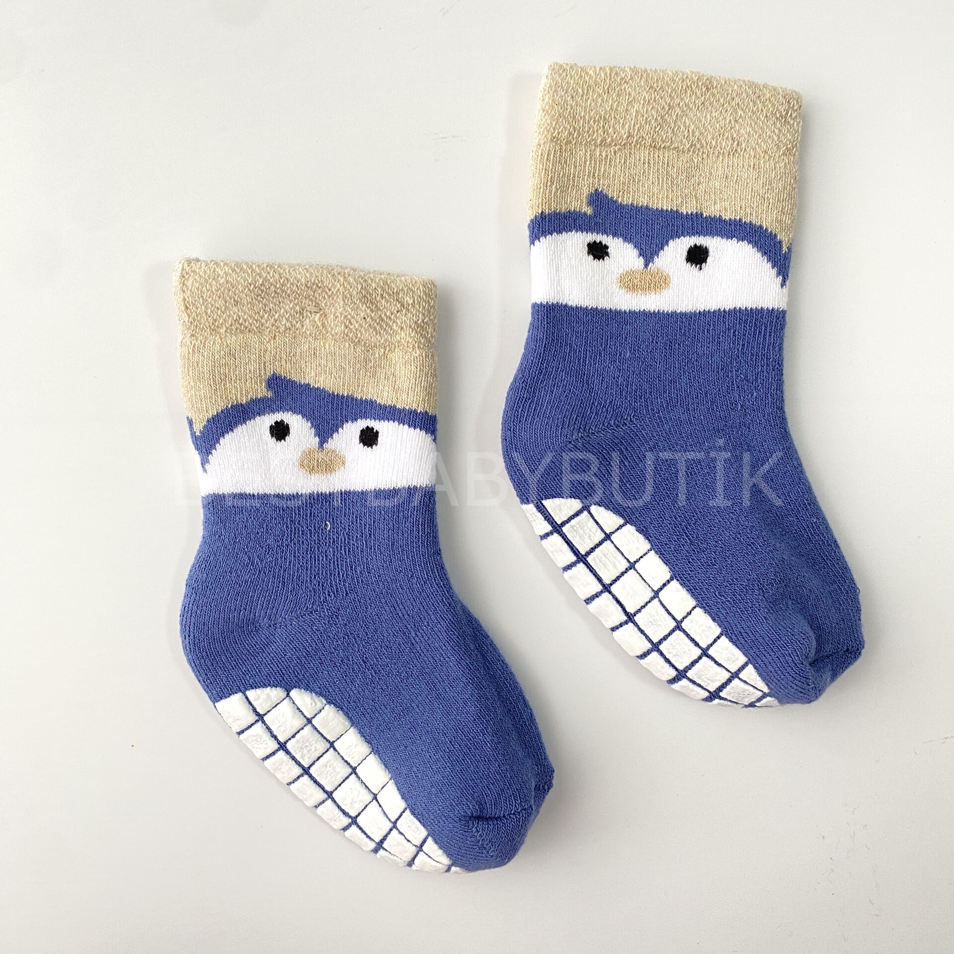 Kuş Desenli Kaydırmaz Havlu Çorap