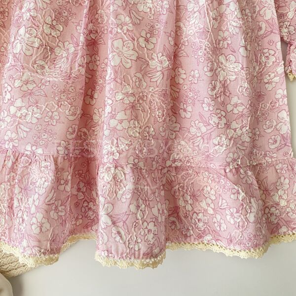 Fiyona Çıtır Çiçekli Katlı Elbise 3-6 AY