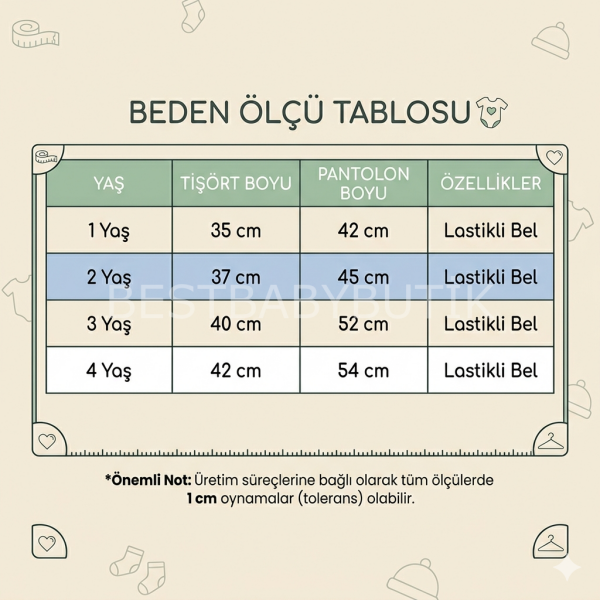Kendinden Desenli Triko Ve Yumuşak Pantolon 1 YAŞ