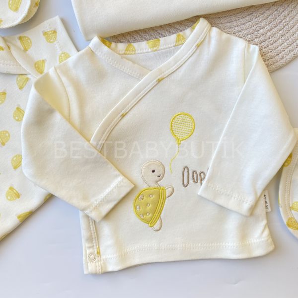 OPPS KAPLUMBAĞA DESENLİ 10 PARÇA HASTANE ÇIKIŞI SETİ