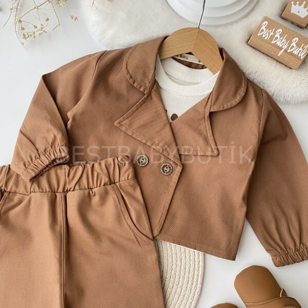 Gabardin Ceketli 3’Lü Takım