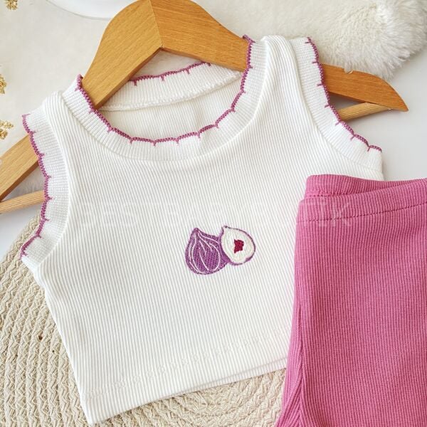 İncir Nakışlı Crop Fitilli 2’Li Takım