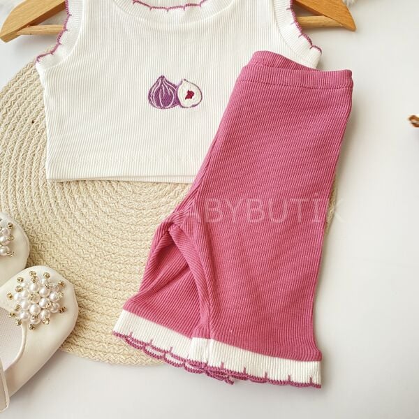 İncir Nakışlı Crop Fitilli 2’Li Takım