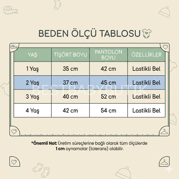 Kendinden Desenli Triko Ve Yumuşak Pantolon 1 YAŞ