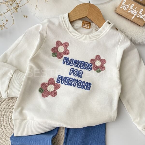 Flowers Panç Nakışlı İspanyol Paça 2’Li Takım