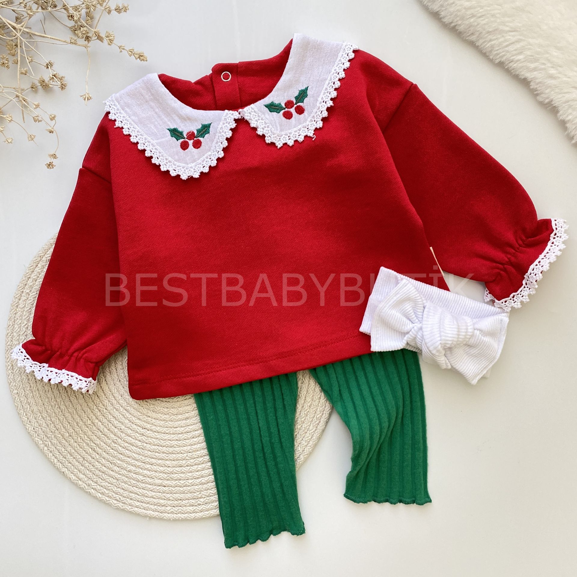 KOKİNA ÇİÇEĞİ BEBEK YAKA DETAYLI 2’Lİ TAKIM