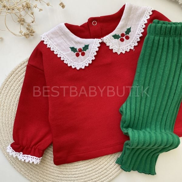 KOKİNA ÇİÇEĞİ BEBEK YAKA DETAYLI 2’Lİ TAKIM