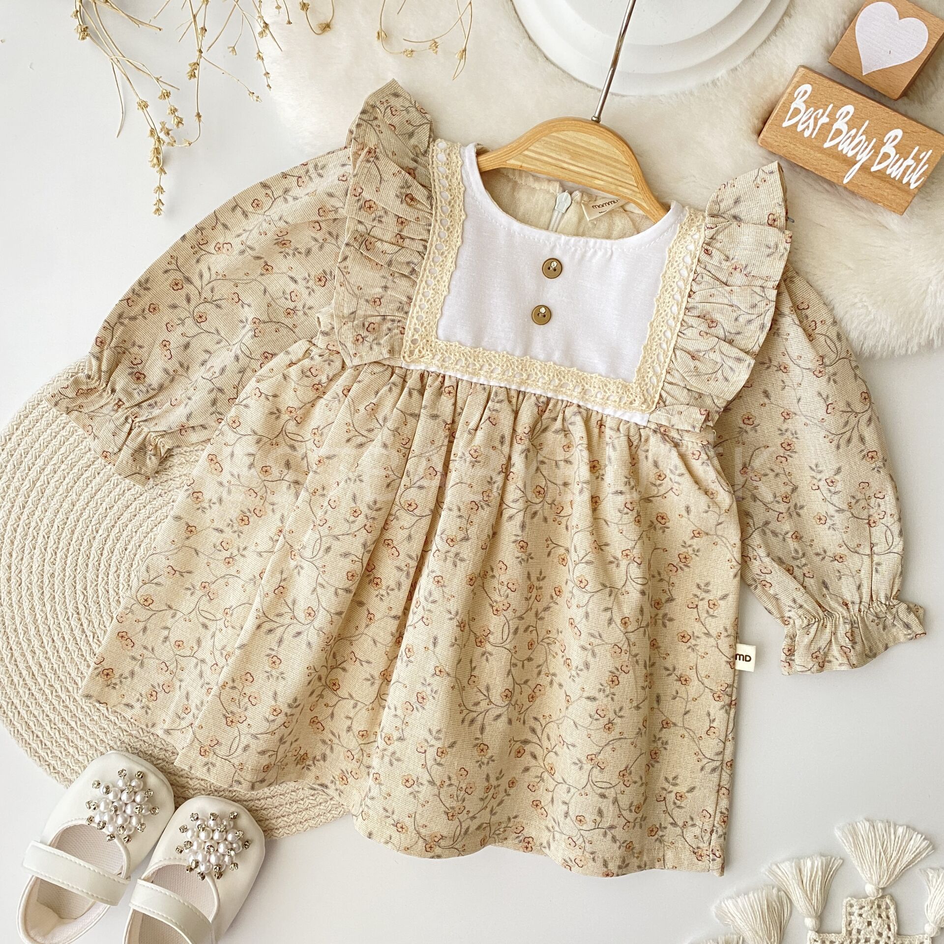 Lidya Minik Papatyalı Robalı Elbise